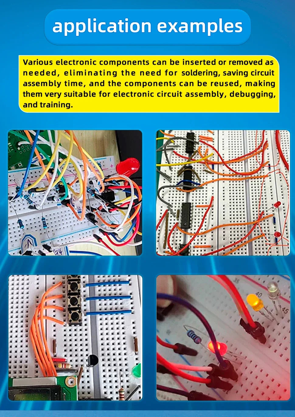 1pcs Power Module Breadboard Kit Bread Board Wire Cables Jumper Breadboard Wire Kit Electronics Breadboard Solderless
