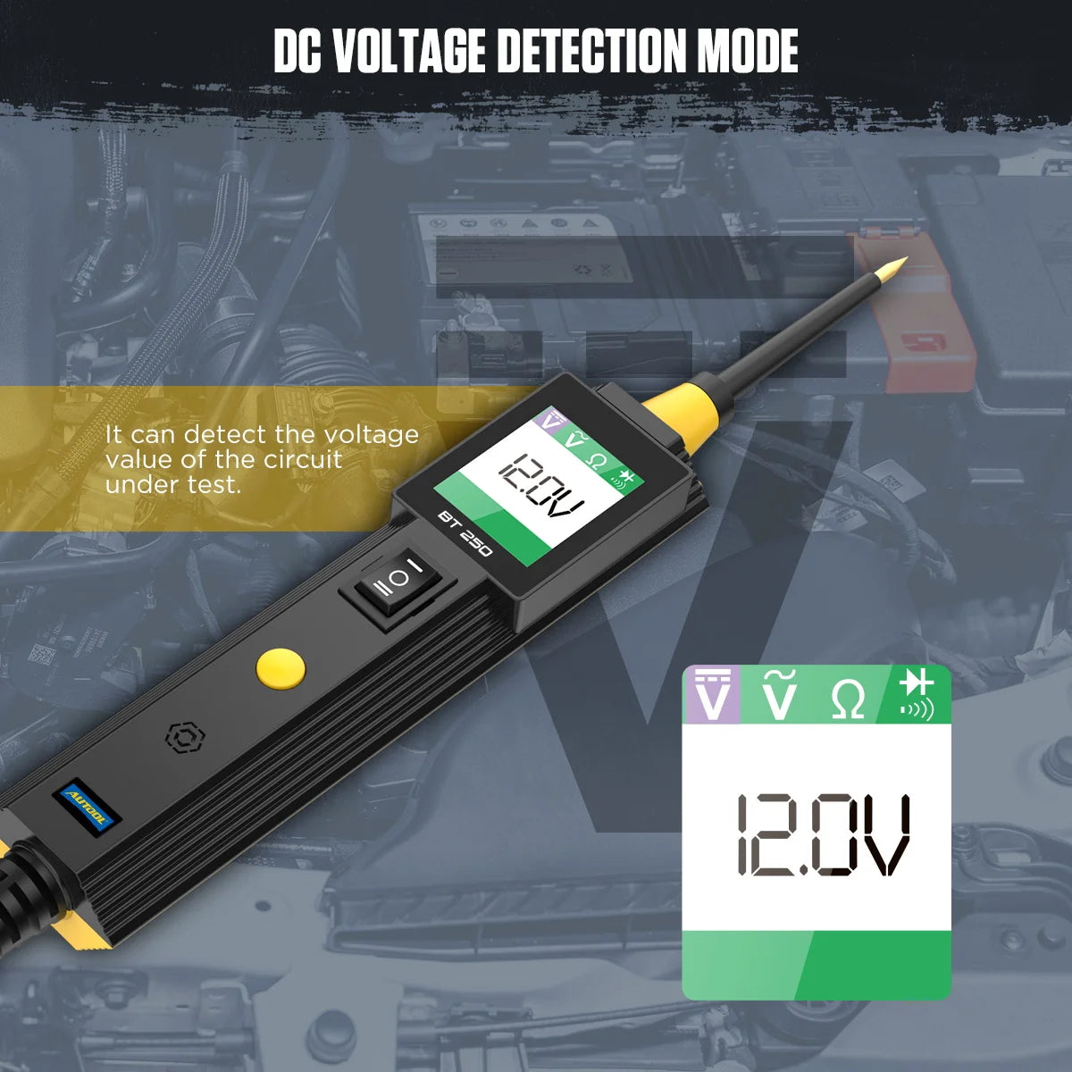 Tester Circuito Automotriz Autool BT250 (6-30V) - Kit Sonda Eléctrica (Power Probe) con Display LED