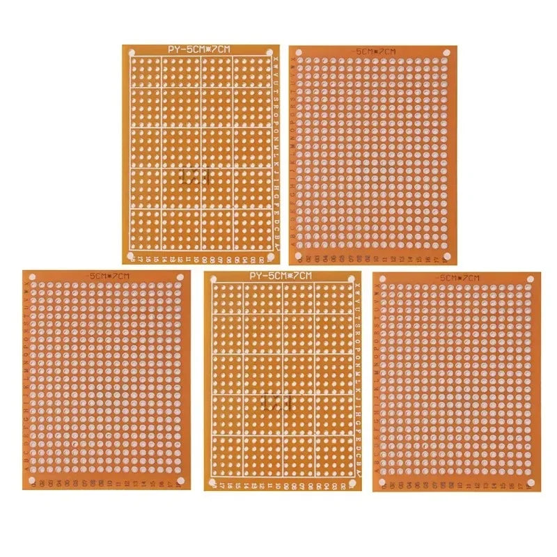 5/10pcs PCB Single Sided Circuit Board 5*7cm 7*9cm 9*15cm Bread Board Protoboard Universal Printed Circuit Boards DIY Set Yellow