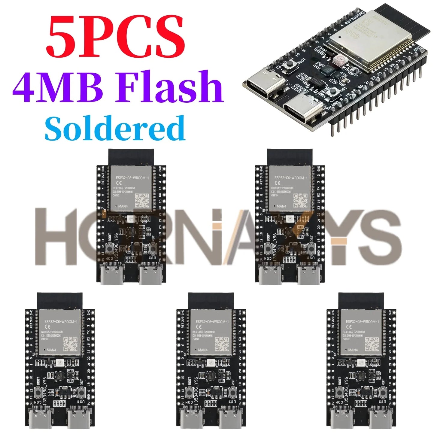 Placa Desarrollo ESP32-C6 Core (N4/N8/N16, 4/8/16MB) WiFi 6, Bluetooth, Zigbee compatible Nano Arduino