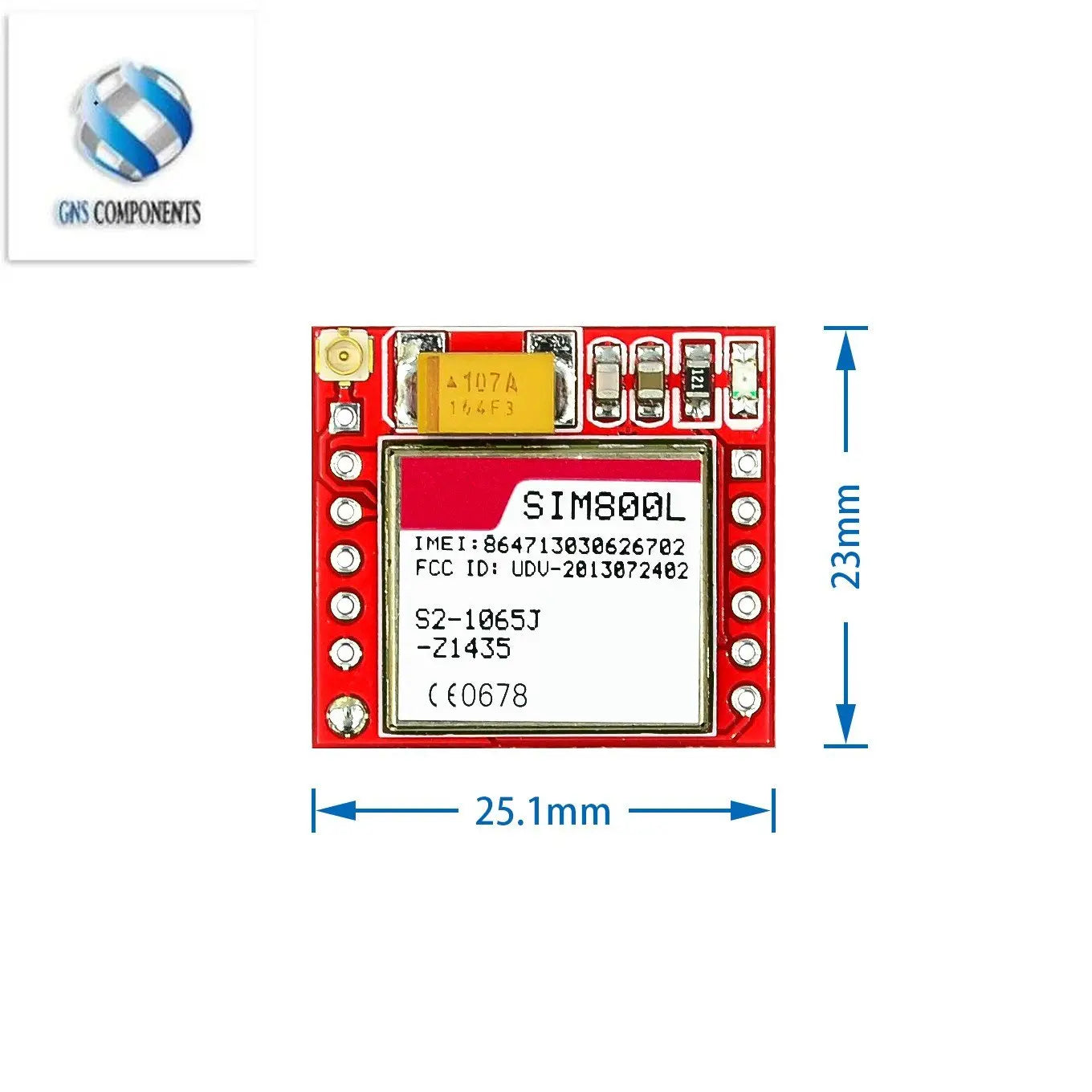Módulo GSM/GPRS SIM800L (Micro SIM, Quad-Band, Serial TTL) con Antena PCB para Arduino