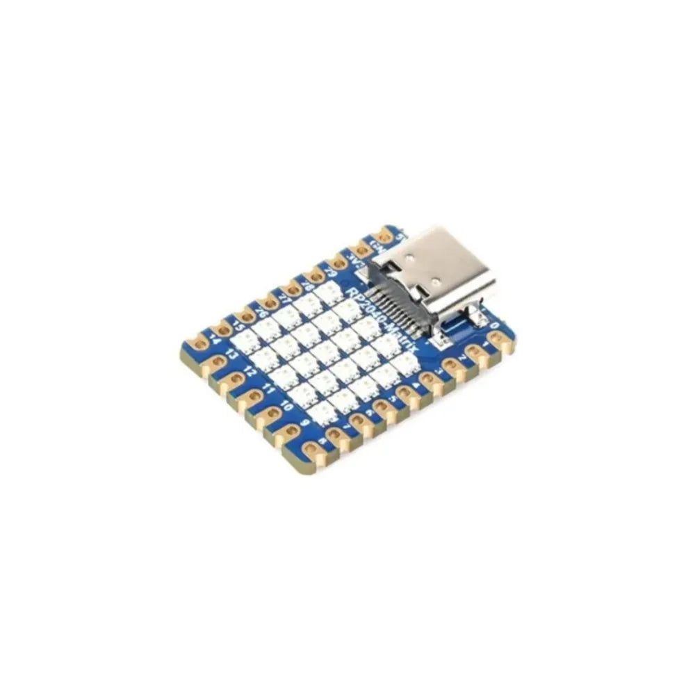 Placa Desarrollo Micro RP2040 Pico (Raspberry Pi) con Módulo Matriz LED RGB 5x5