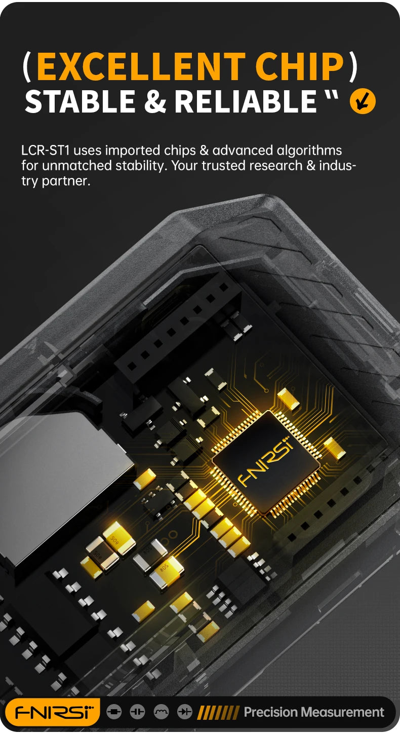Mini Tester Inteligente FNIRSI LCR-ST1 (Tipo Pinza) - Medidor LCR/SMD/ESR, Continuidad, Diodo