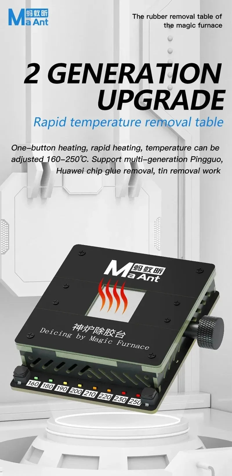 Maant SL-2 Mini Universal Adjustable Temperature CPU Heating Platform for Chip CPU Glue Removal Solder Removal BGA Reballing