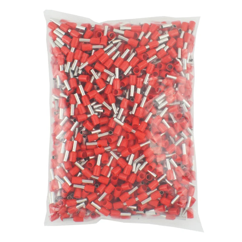Terminal Tubular Punta Cable Aislado Crimp (E0508/1008/1508/7508/2508) Ferrules Prensado (Pack 1000 Unidades)