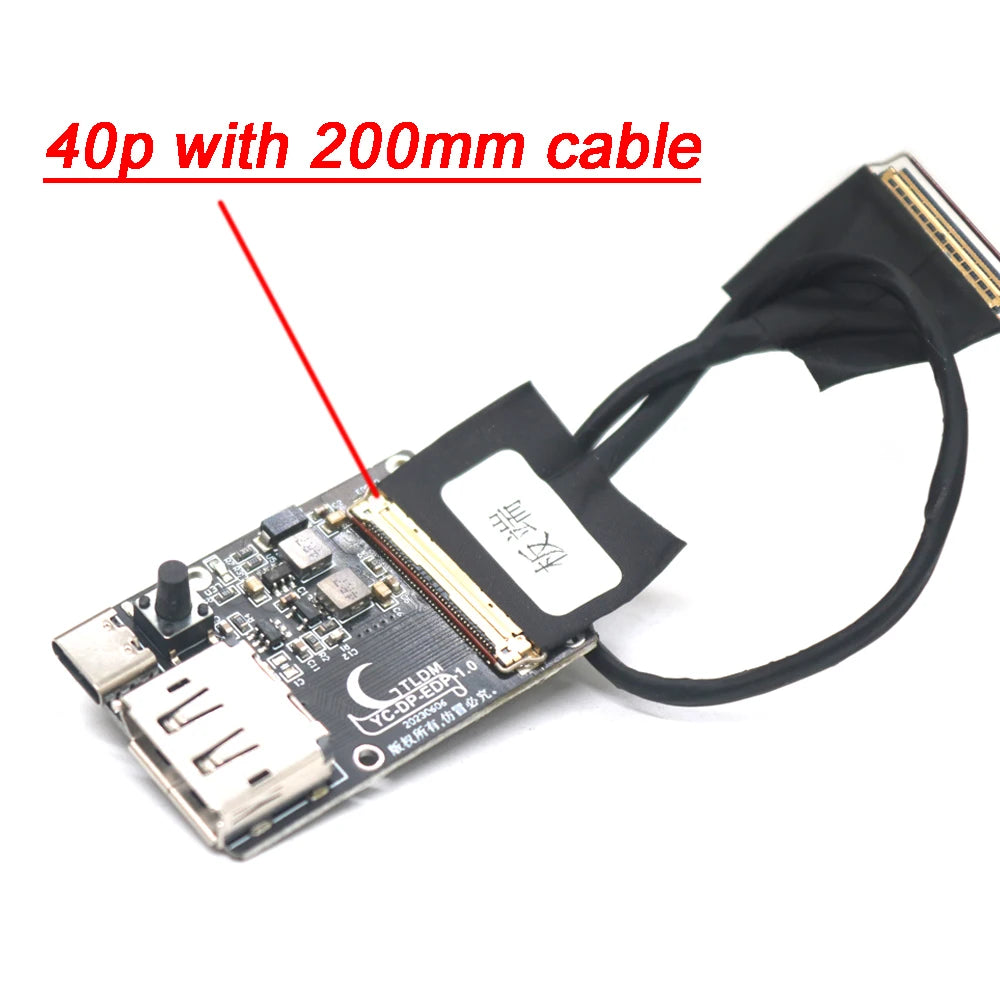 Placa Adaptador Señal DP a EDP 30pin/40pin 2K/4K/8K 2Lane/4Lane + Cable EDP