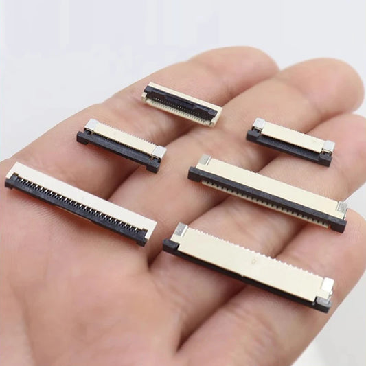 10pcs FPC FFC socket Connector 0.5mm 1mm Pitch Flat Cable Flip bottom connection 4-5-6-7-8-9-10-12-14-15-16-18-20-22-24-26 Pin Pines