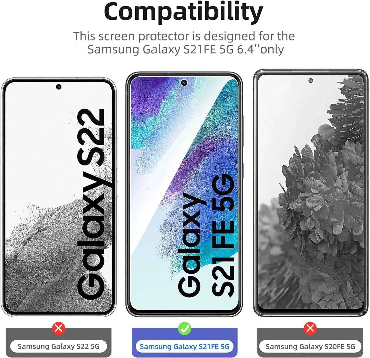 Protector de pantalla de cristal templado 99D para Samsung Galaxy S21FE 4G 5G, 1 a 4 piezas