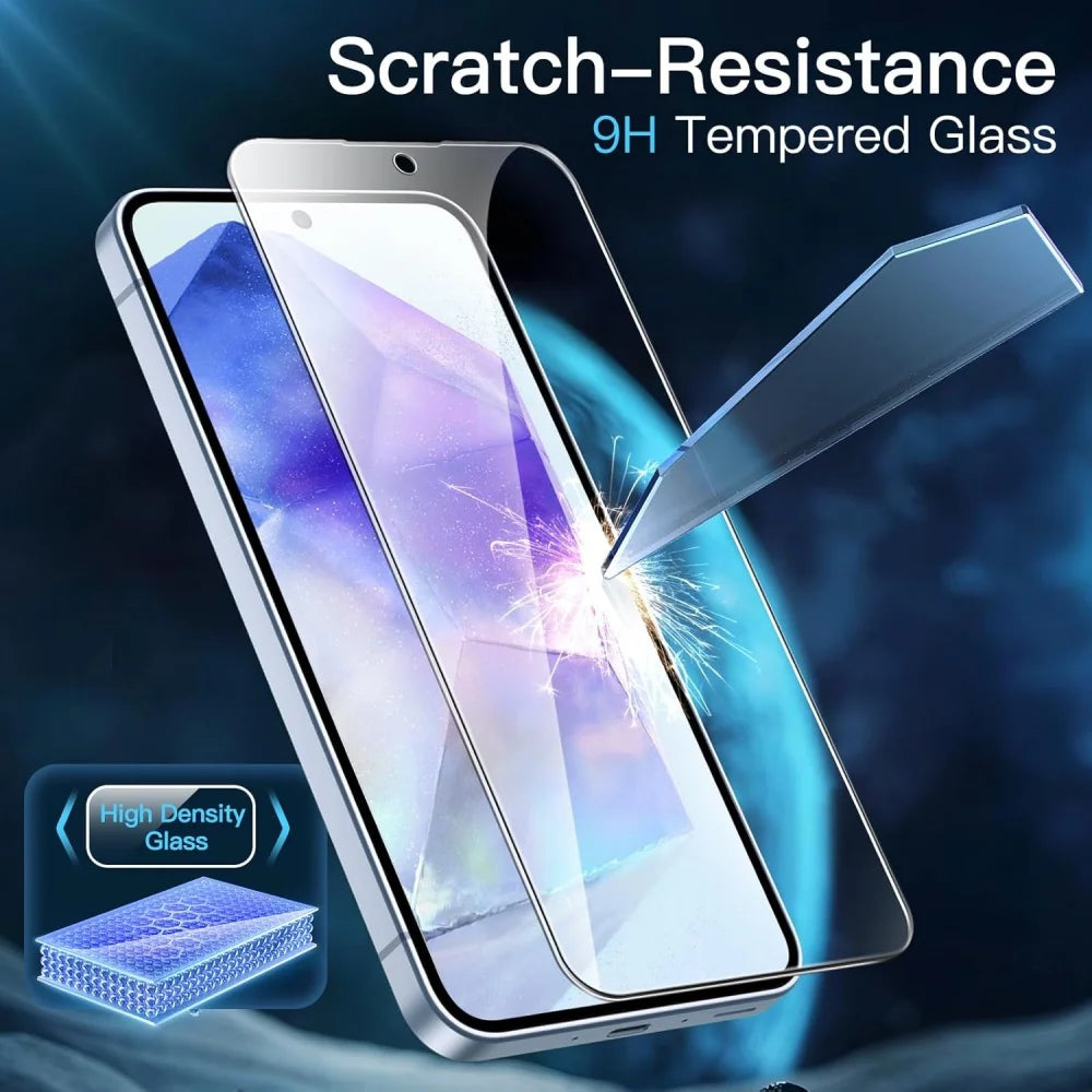 Protector Pantalla Cristal Templado HD para Samsung Galaxy A15/A25/A26/A35/A36/A53-A56 / S21-S25 FE/Plus/Ultra (Pack 3 Unidades)