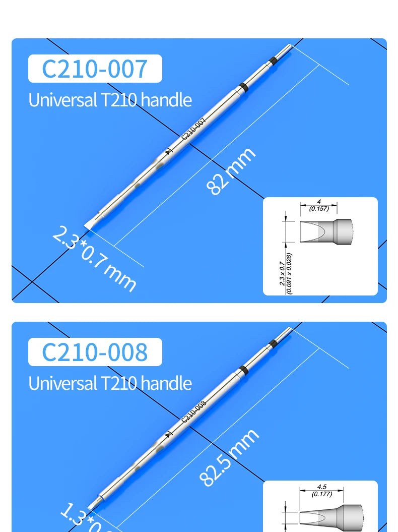 C210 Soldering Tips Compatible with JBC T210 Handle for CD-2SD/2SHE Station Welding Nozzle C210-001 C210-007 C210-008 C210-018