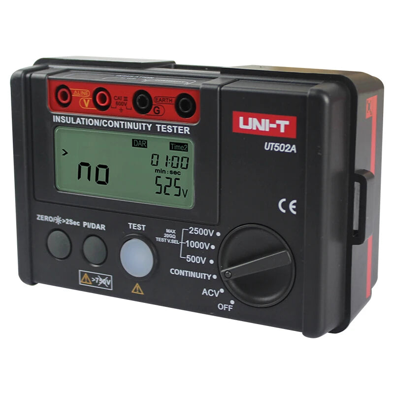 Probador Resistencia Aislamiento UNI-T UT501A/UT501C/UT502A/UT502C - Megóhmetro Digital Ohm Tester, Auto Rango, Backlight
