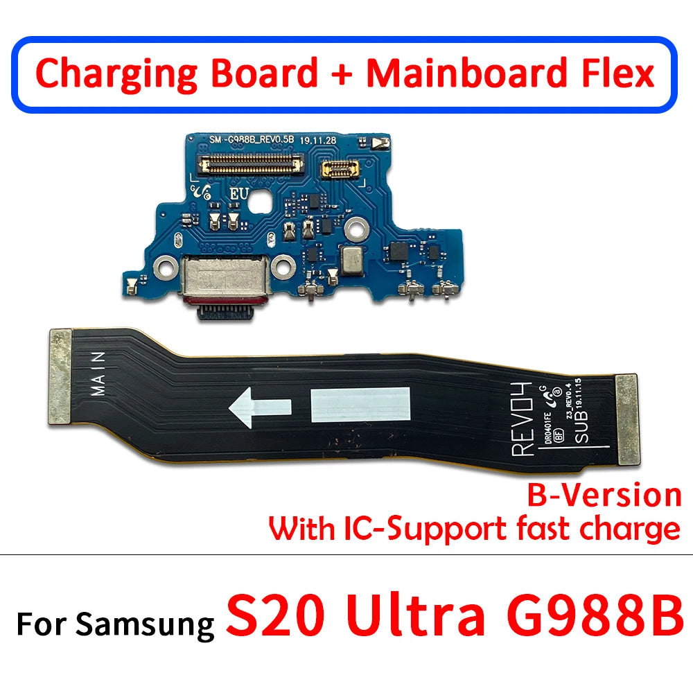 Cable Flex Conexión Placa Principal a Puerto Carga (Dock) para Samsung S20 FE 4G/S20+/S20 Ultra/S21 (Modelos G780/G98x/G991B)