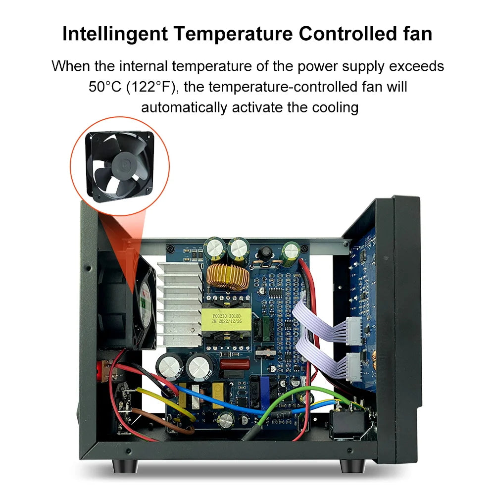 Fuente de Poder Laboratorio WANPTEK DC Ajustable 30V/60V/120V Regulador Voltaje Preajuste V/A (Input 110V/220V)
