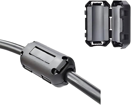 Filtro Ferrita Clip Snap Anti-Interferencia EMI/RFI Negro - Varios Diámetros (3.5mm a 15mm) - Lote 10 Piezas