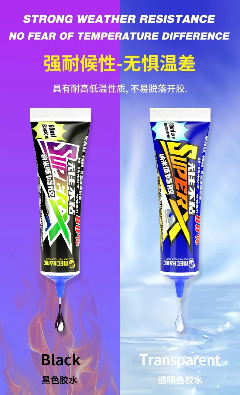Adhesivo Pegamento Nano MECHANIC SUPER X (60ml) para Reparación Soporte/Tapa Trasera Teléfono Móvil (Sellador)