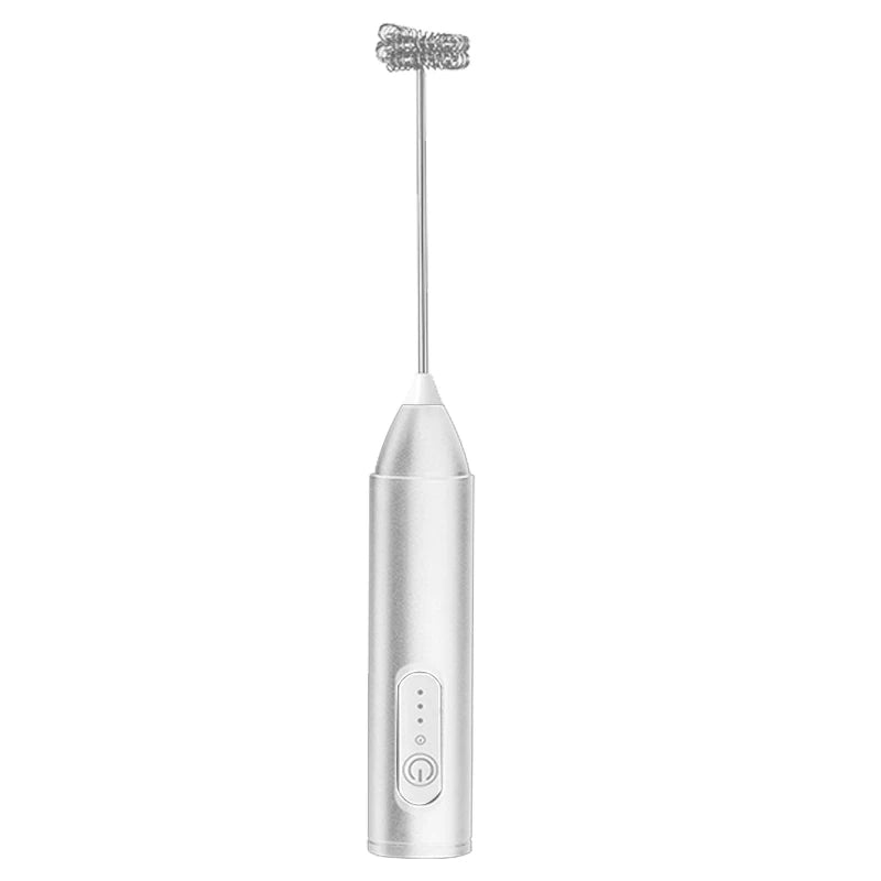 Espumador Leche Inalámbrico Eléctrico Recargable (Tipo C) Batidor Mano Acero Inoxidable Mini Mezclador Café/Cappuccino/Crema