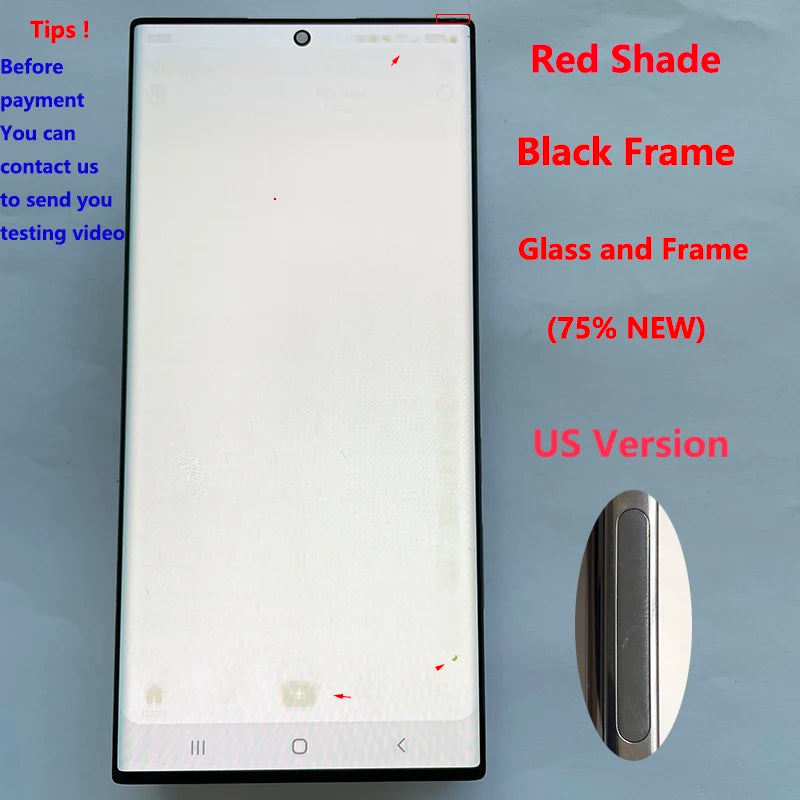 Pantalla 6.8" Super AMOLED con Marco y Digitalizador Táctil para Samsung S22 Ultra 5G (S908/S908U/S908B) (Con Defecto Estético)