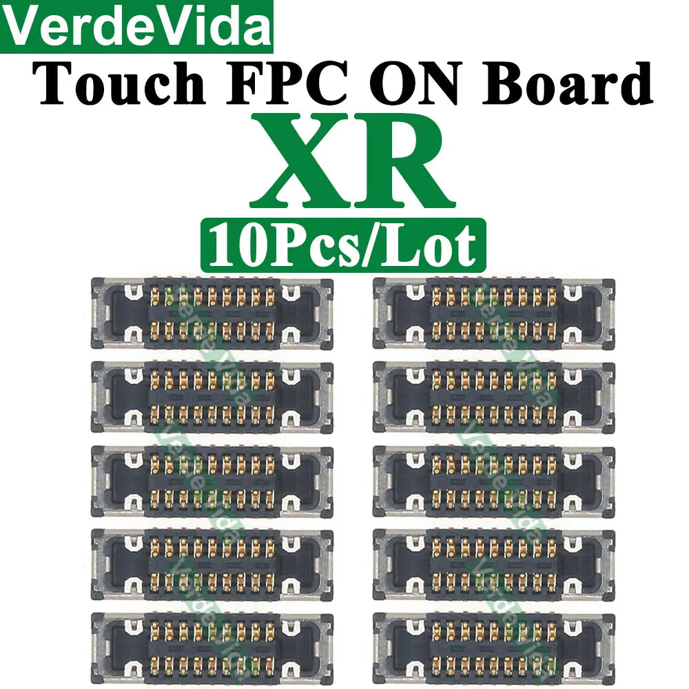 Conector FPC Táctil / Pantalla LCD en Placa Base para iPhone X/XS/XR/11/12/13/14/15/16 Pro Max/Plus (10 Unidades)