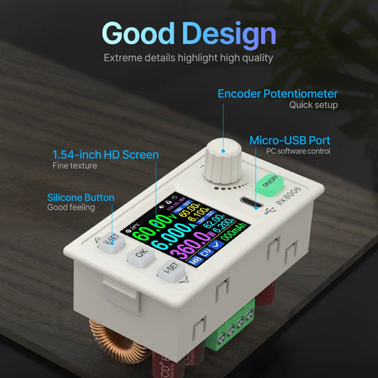 Fuente Alimentación Laboratorio RD-RK6006 / RK6006-BT DC 60V 6A Comunicación Buck Ajustable 4 Dígitos