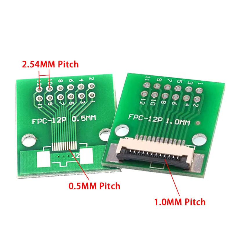Placa Adaptadora FPC/FFC (0.5mm/1.0mm) a DIP 2.54mm (Conector Soldado, 4-60 Pines)
