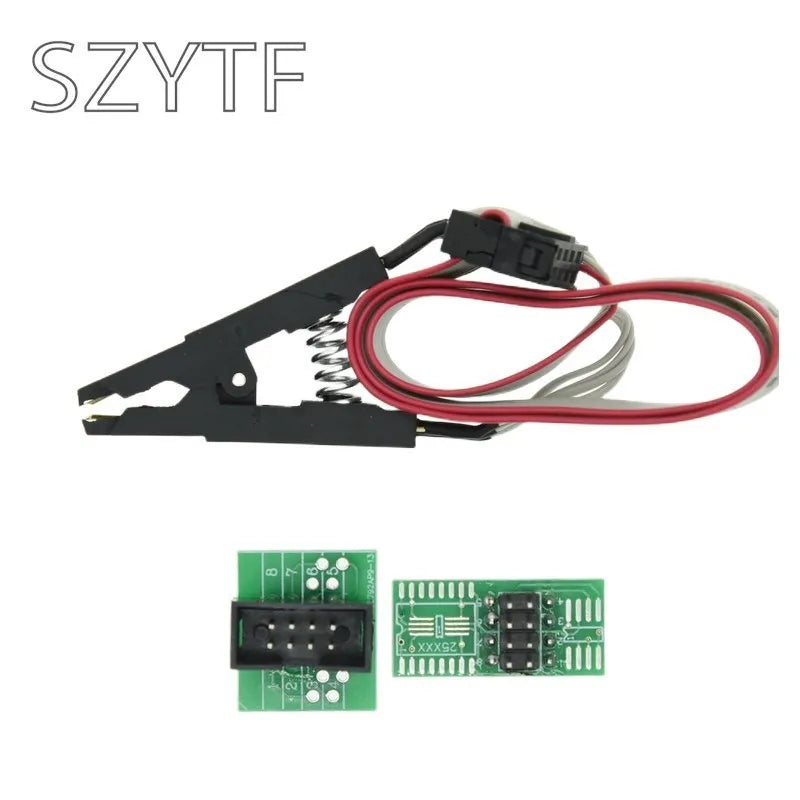 Kit Programador USB CH341A 24/25 Series EEPROM Flash BIOS + Clip Test SOIC8/SOP8