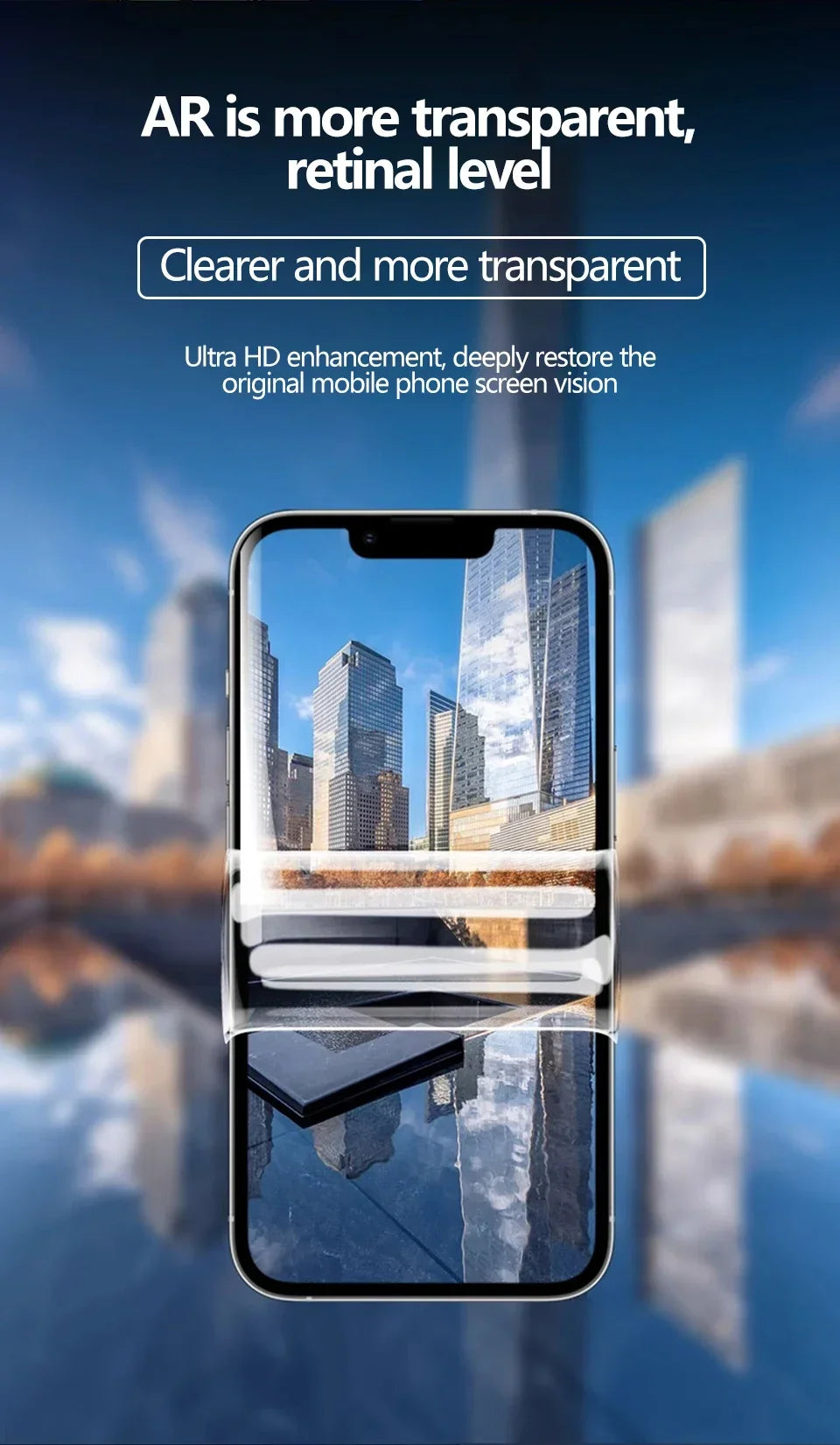 Film Hidrogel Cobertura Completa Protector Pantalla para iPhone 7/8 Plus / X/XR/XS Max / 11-16 Pro Max (Pack 5 Unidades)
