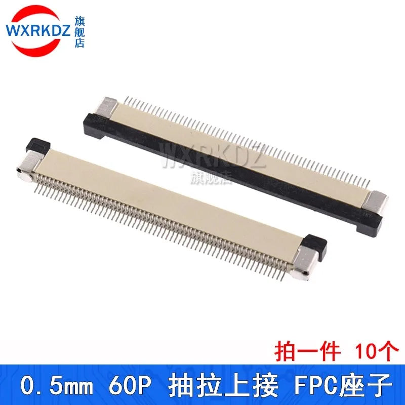10pcs 0.5mm Pitch FPC Flat Flexible Cable FFC Connector 4P 5 6 8 9 10 12 14 16 20 22 24 30 32 34 40 45 50 60 Pin Top Contact SMT