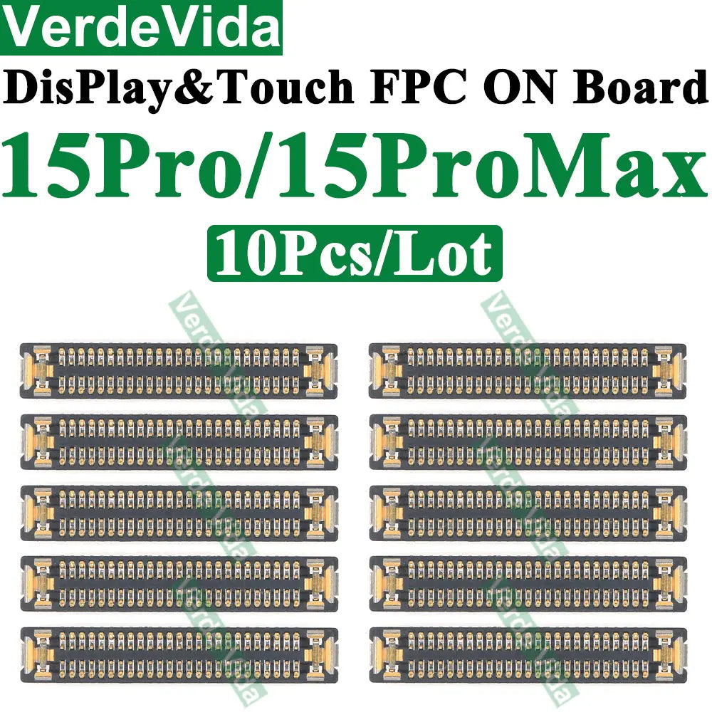 Conector FPC Pantalla LCD / Táctil en Placa Base para iPhone X/XS/XR/11/12/13/14/15/16 Pro Max/Plus (10 Unidades)