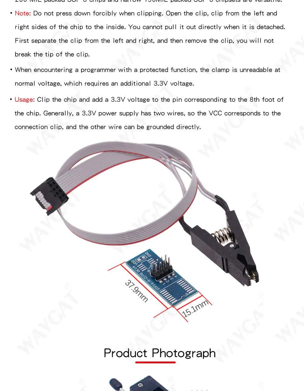 Kit Programador USB CH341 24/25 Series EEPROM Flash BIOS + Clip Test SOIC8/SOP8