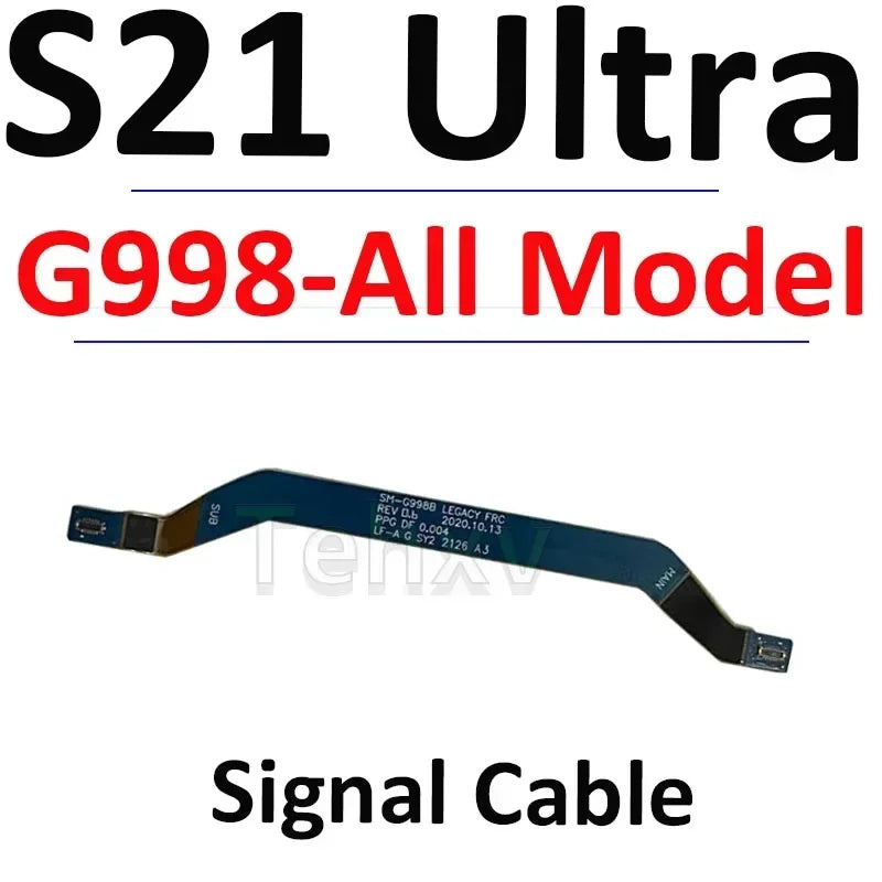Bueno para Samsung Galaxy S21 Ultra G998 antena de señal NFC WIFI LCD Placa de carga inalámbrica Cable flexible micrófono 5G mmWave