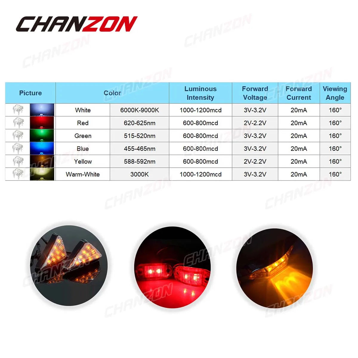 100pcs LED Piranha Flat Top Light Emitting Diode Lamp White Red Green Blue Yellow Color 2V 3V Indicator DIY DIP PCB Circuit Bulb