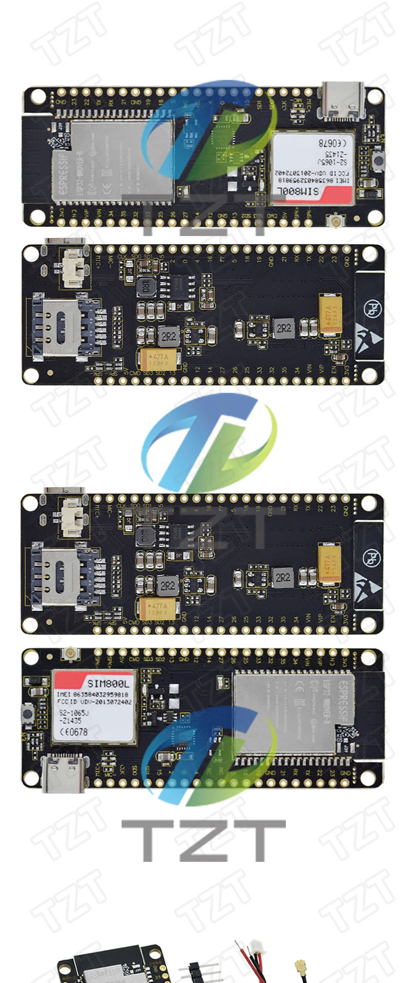 Módulo Inalámbrico TTGO T-Call V1.3 ESP32 con Módulo SIM800L, Ranura SIM y Antena GSM/GPRS para Arduino