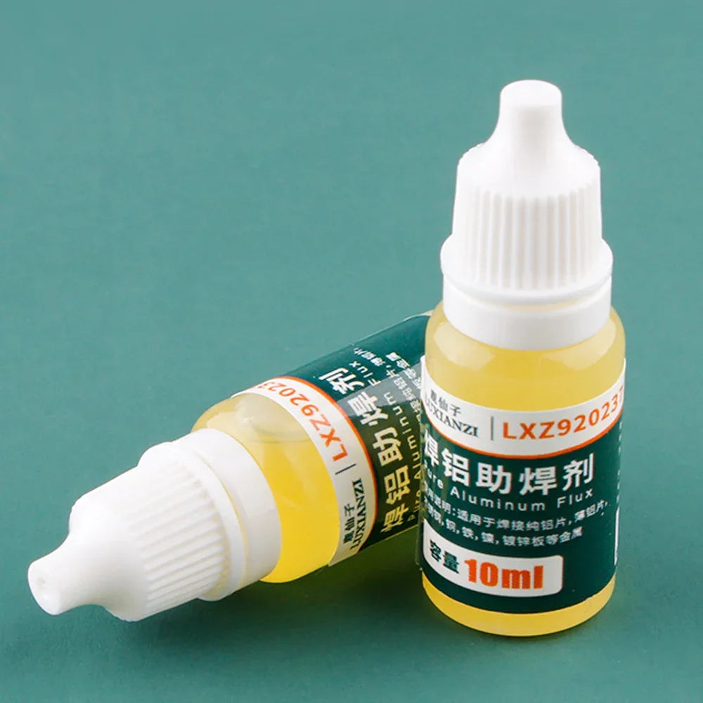 Flux Soldadura Líquido 10ml para Aluminio/Metal/Electrónica/Cobre (Sin Limpieza Agua, Soldadura Batería 18650)