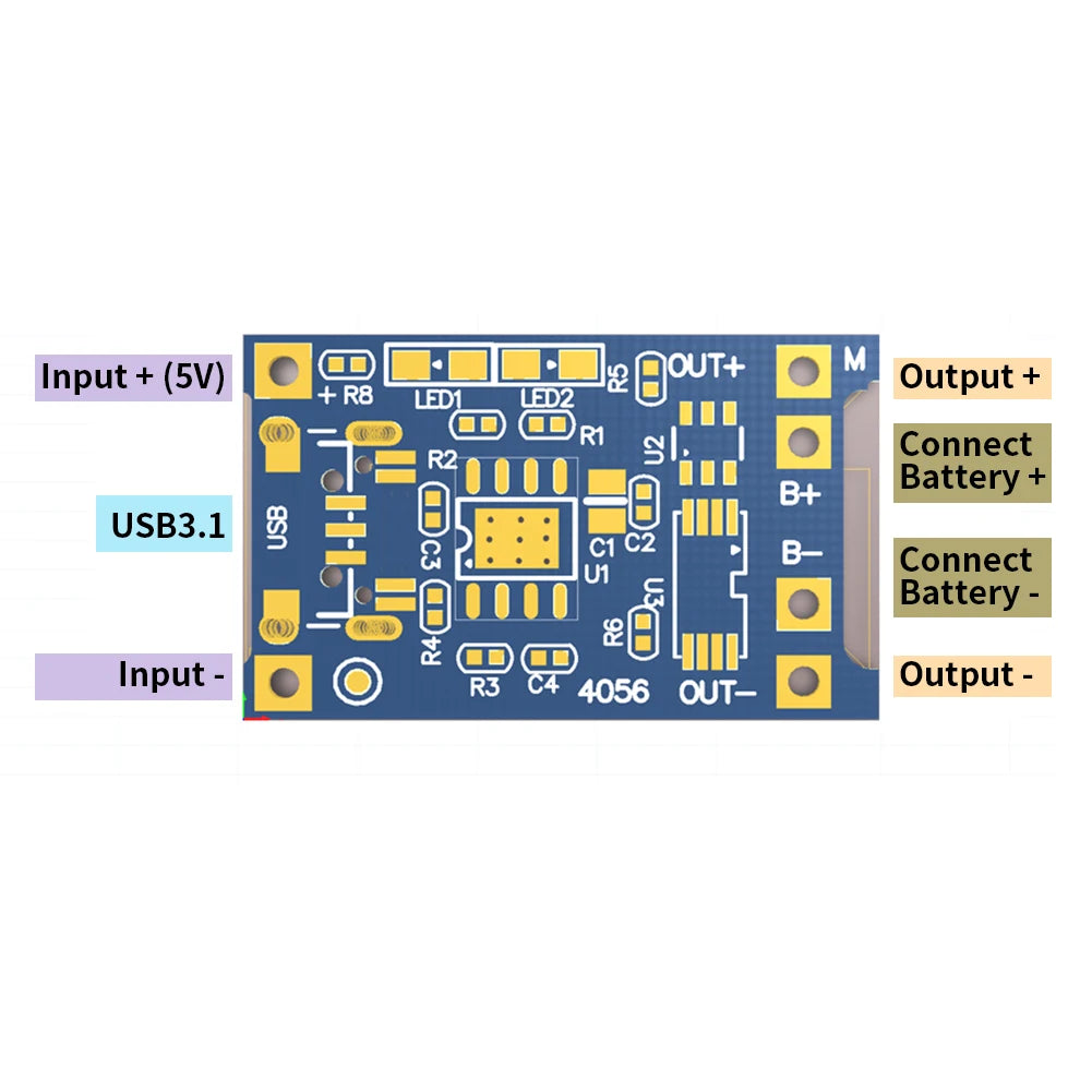 1-10pcs Type-c Micro / TYPE C 5V 1A 18650 TP4056 Lithium Battery Charger Module Charging Board With Protection Dual Functions 1A
