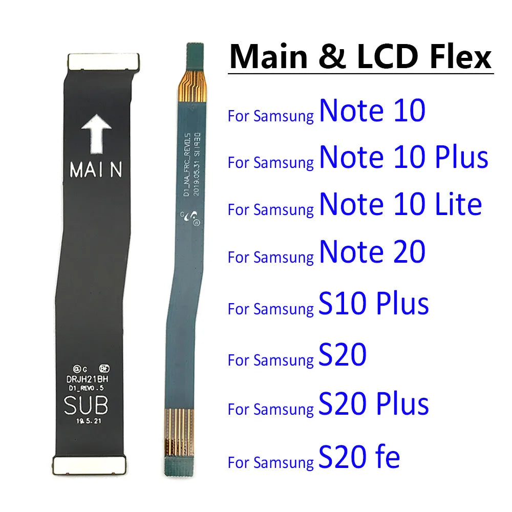 Cable Flex Conexión Múltiple (Puerto Carga, Placa Base, LCD) para Samsung Note 10 Lite/Note 20/S10 Plus/S20 FE (Nota: Verificar parte exacta)