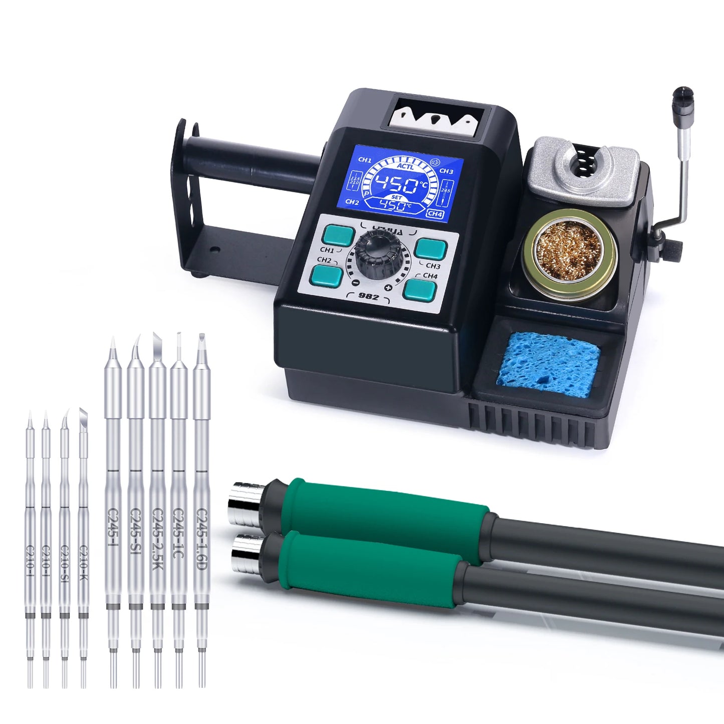 YIHUA 982 Repaid Heating Soldering Iron Staion Compatibled C210 Solder Iron Handle Electronic Welding Rework Station