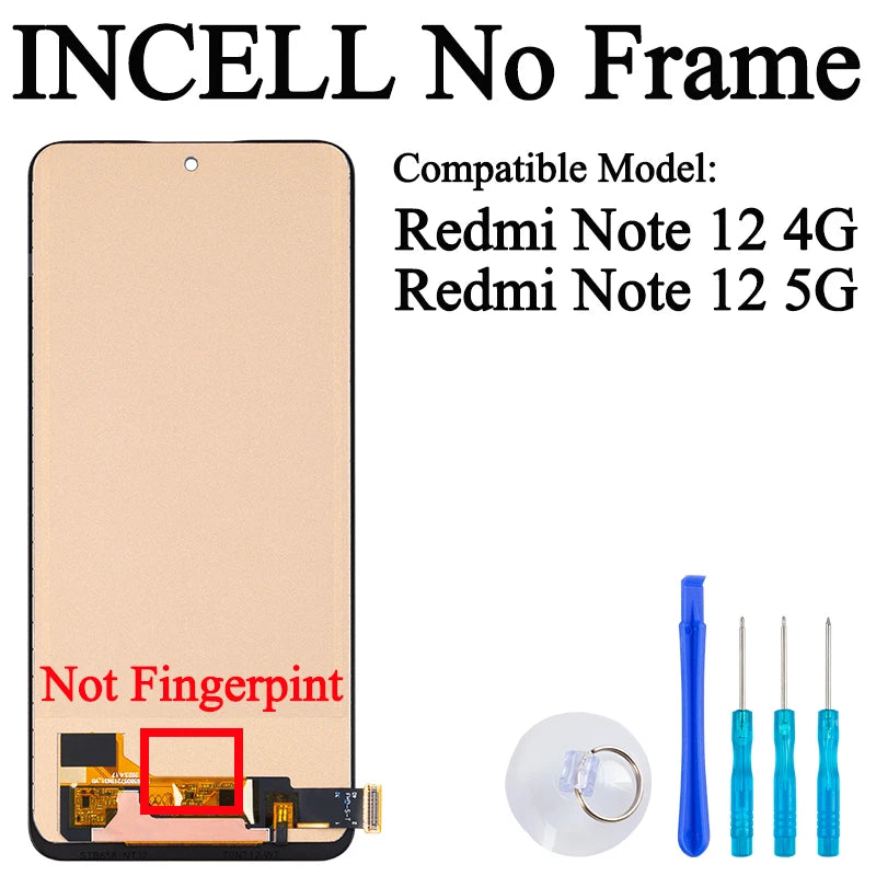 23021RAAEG 22111317I Premium Lcd For Xiaomi Redmi Note 12 4G Display Touch Screen Digitizer Panel Assembly For Redmi Note 12 5G