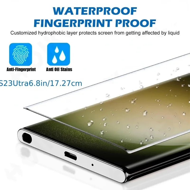 Protector Pantalla Cristal Templado Curvo 3D Anti-Huellas para Samsung Galaxy S8/S9 / S21-S24 Ultra / Note 10/20 (Pack 3 Unidades)