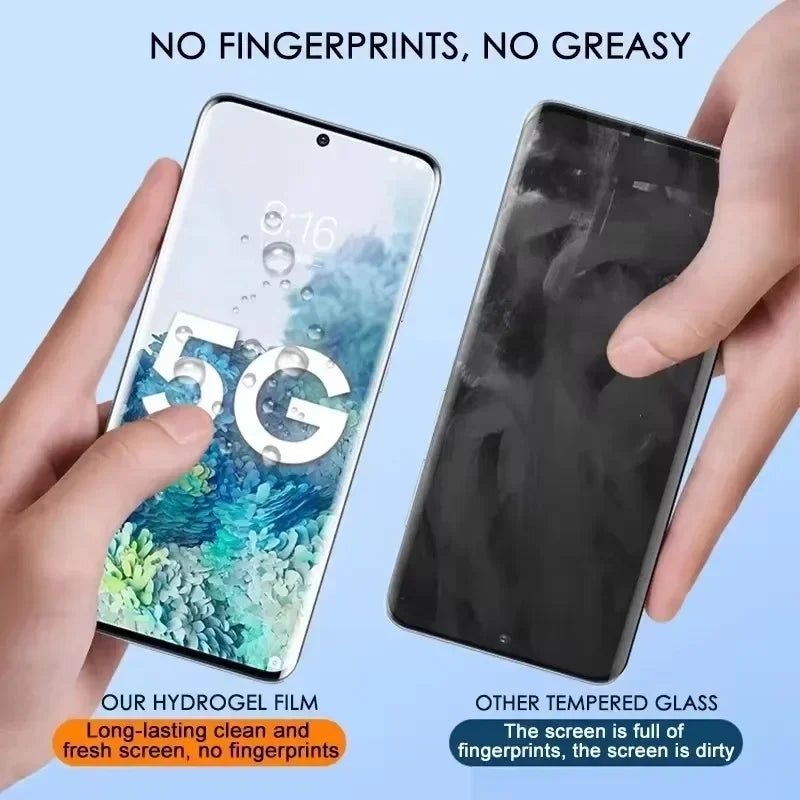 Film Hidrogel Protector Pantalla para Samsung Galaxy S8-S24 Ultra/Plus/FE / Note 9/10/20 Plus (5 Unidades)