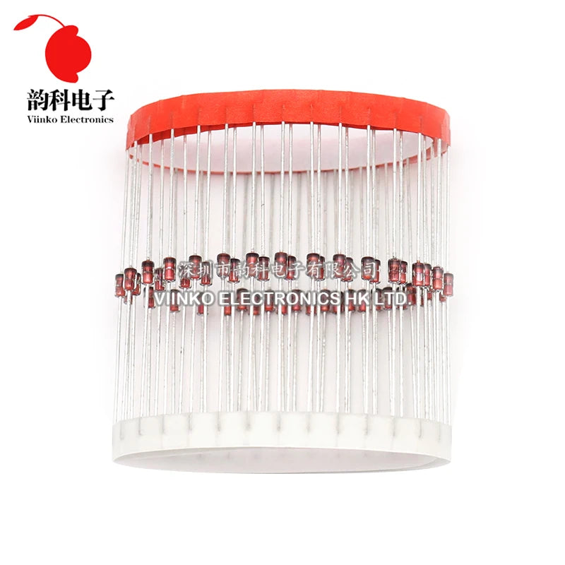 Diodo Zener 1W 1N47xxA (3.3V-75V, DO-41) - Pack 50 Unidades (Valores Surtidos)
