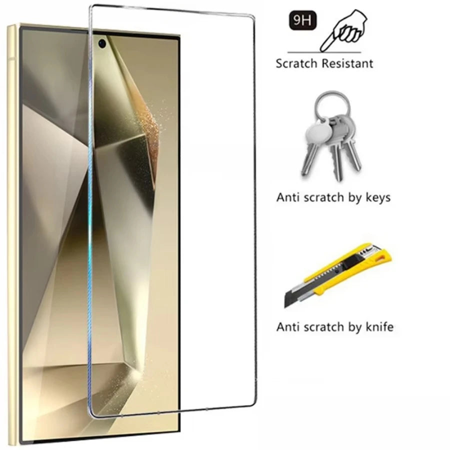 Pack 6en1 Protector Pantalla Cristal Templado UV + Lente Cámara para Samsung Galaxy S24/S23/S22/S21 Ultra/Plus (Desbloqueo Huella)