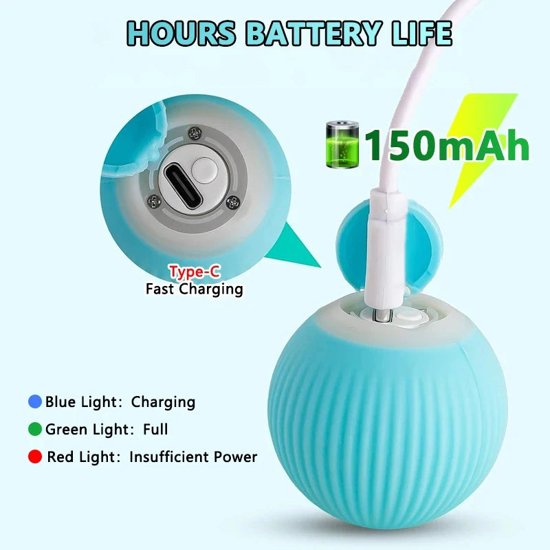 Bola Interactiva Automática Rodante Mágica para Gatos (Juguete Inteligente Electrónico Interior) Accesorios Juego Gato (2 Unidades)