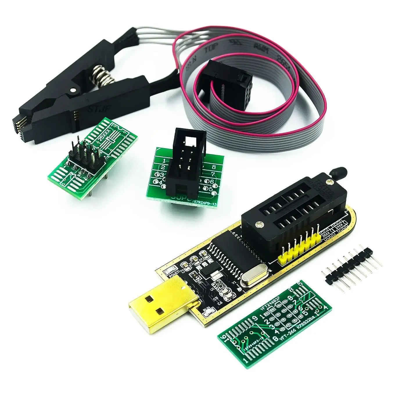 Kit Clip Test SOIC8/SOP8 para Programador USB CH341 EEPROM/Flash 93Cxx/25Cxx/24Cxx