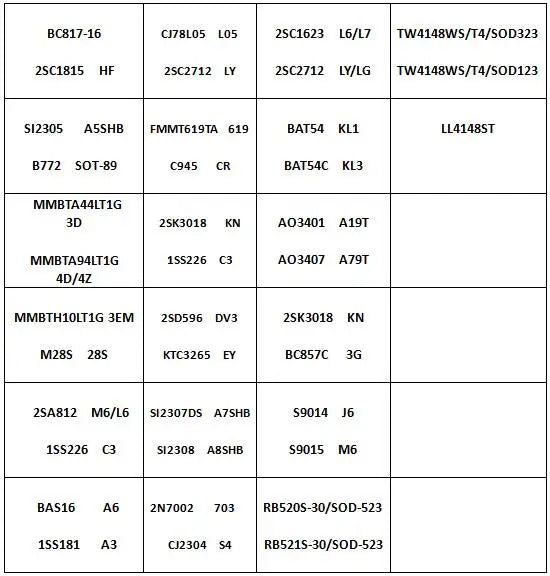Kit Libro Muestras Transistores/Diodos/ICs SMD SOT-23 - 87 Valores (25/50 Unids c/u)