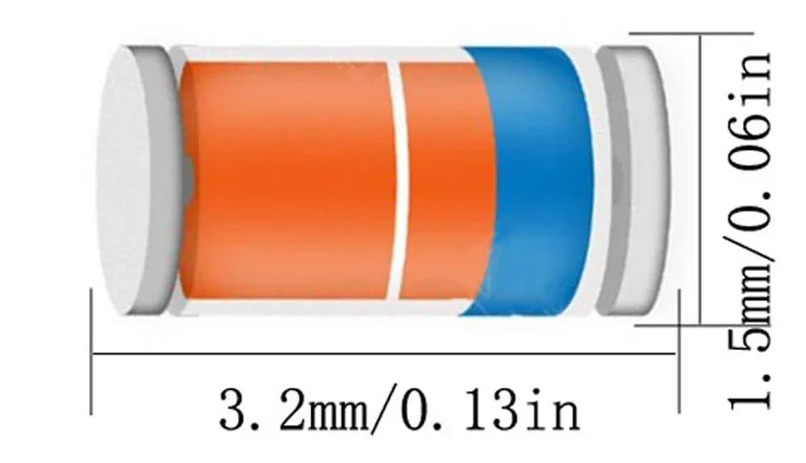 Diodo Zener SMD 1206 (0.5W, 2V-51V) - Pack 100 Unidades (Valores Surtidos)