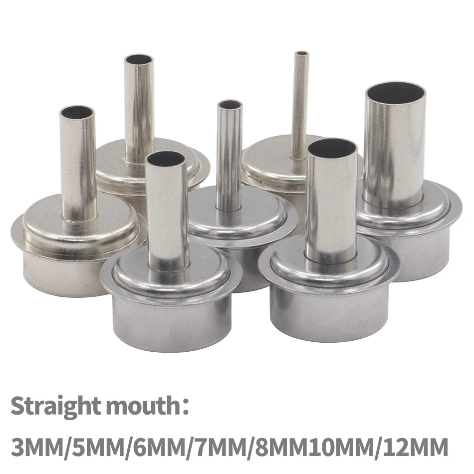 7pcs hot air gun slant nozzle 45 degree bend nozzle BGA hot air gun straight nozzle for QUICK 861DW soldering station
