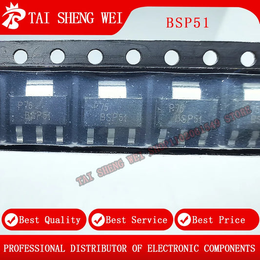 Lote 10 Pcs Transistor Darlington NPN BSP51 SMD SOT-223