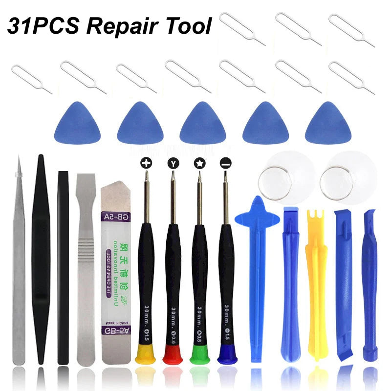 Kit Herramientas Mano Reparación Teléfono Móvil (Palanca Plástico/Espátula Apertura Destornillador) Desmontaje Pantalla iPhone/iPad/Laptop