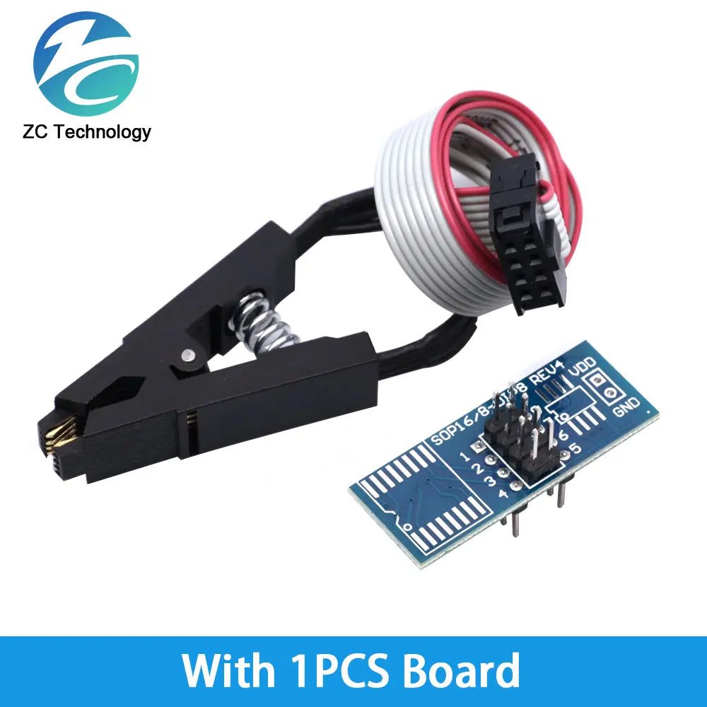Kit Programador USB CH341 Original 24/25 Series EEPROM Flash BIOS + Clip Test SOIC8/SOP8