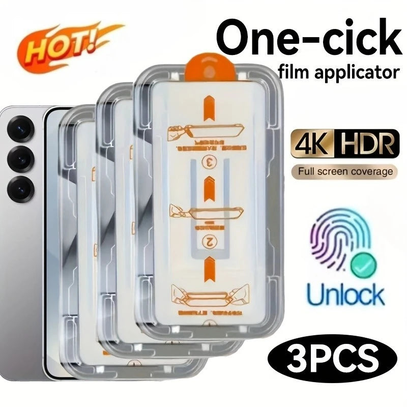 Pack 3 Protectores Pantalla Cristal Templado Premium (Instalación Fácil) para Samsung Galaxy S22-S25 Ultra/Plus/Edge